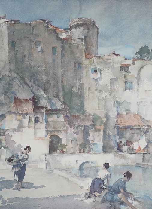 After William Russell Flint (1880-1969), colour print, Beyond the Walls, pencil numbered 757/850, blind-stamped, 52 x 38cm. Condition - fair to good, colours appear muted